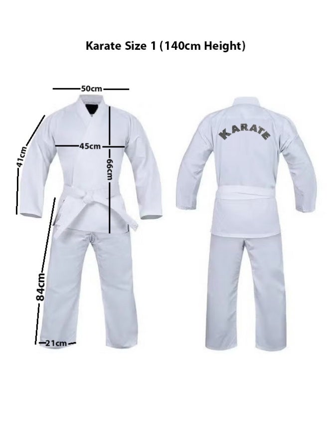 زي كاراتيه من ثلاث قطع، مصنوع من قماش باكستاني عالي الجودة، مقاس 1 أو بطول 140 سم